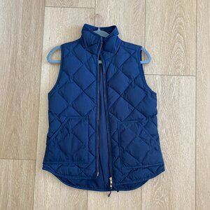 J Crew Quilted Vest Navy Blue
